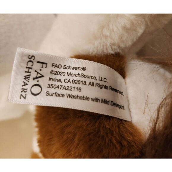 FAO Schwarz Plush Pinto Horse Pony Stuffed Animal Toy 13" Soft Brown And White - Picture 12 of 14